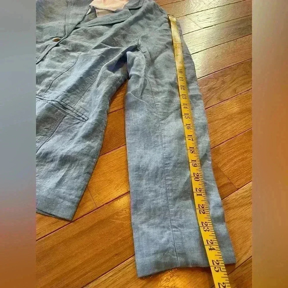 LL BEAN Women's Blue 100% Linen Jacket Blazer 3 Button 287688 Size M Reg NWOT - Picture 12 of 14